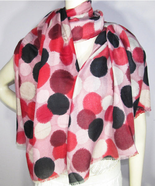 Lots of Dots Scarf Red Black (SN169)