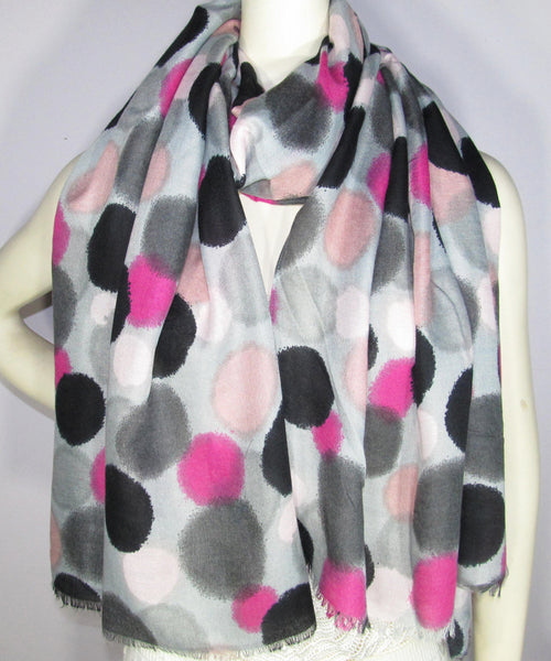 Lots of Dots Scarf Pink Grey (SN166)