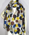 Lots of Dots Scarf Blue Brown Yellow (SN164)