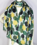 Lots of Dots Scarf Military Green Yellow (SN168)