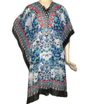 Kaftan Blue/Red - Knee Length (K065D)