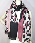 Leopard Squares Scarf Mist Red (SN161)