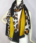 Leopard Squares Scarf Mustard (SN162)