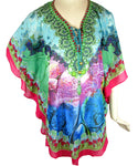 Kaftan Blue Green - Hip Length (K055N)