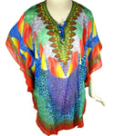 Kaftan Red Yellow Blue - Hip Length (K060N)