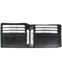 Mens Leather Wallet Open Flap Black (MW051)