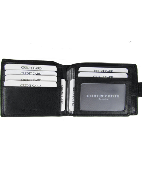 Mens Leather Wallet Dual ID Black (MW053)