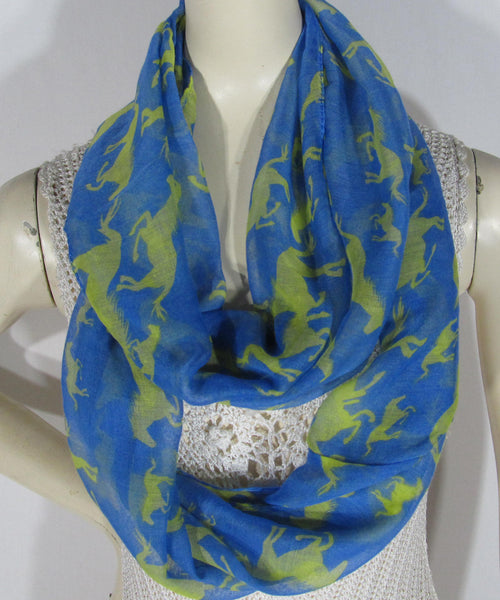 Horse Loops 5 Scarf Blue (SL106)