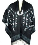 Shawl Dual Side Open Front - Black (SW384)