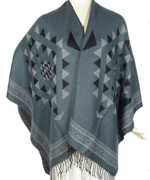 Shawl Dual Side Open Front - Grey (SW385)